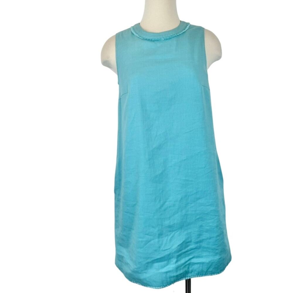 Marella MaxMara Jessy Linen Shift Mini Dress in Watergreen Light Blue US 6 NWT